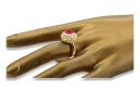 Rubinrot 14 Karat Gelbgold Ring Vintage Schmuck vrc059y